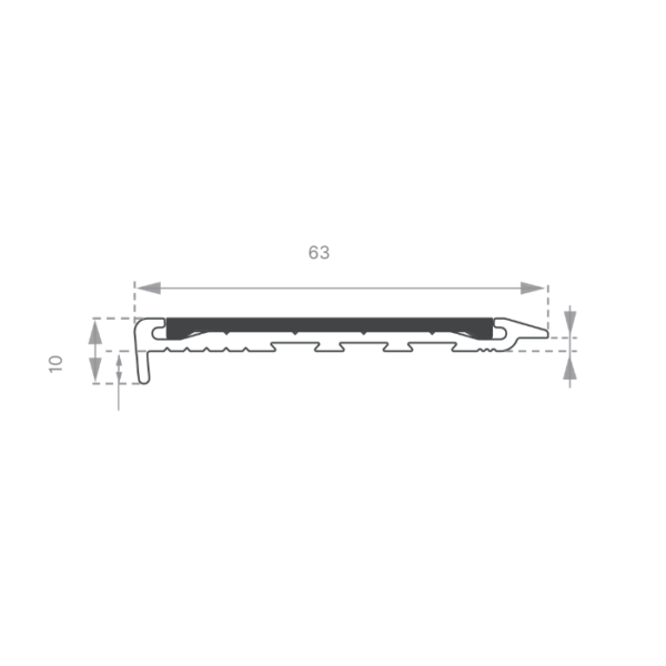 Aluminium Safety Stair Nosing with Carborundum Insert - Image 2