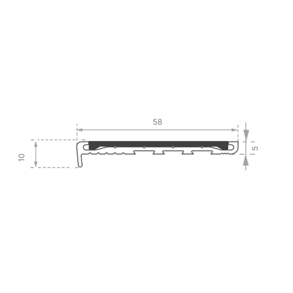 Aluminium Safety Stair Nosing with Carborundum Insert - Image 2