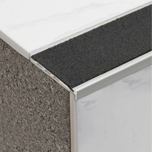 Aluminium Safety Stair Nosing with Carborundum Insert
