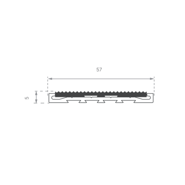 Aluminium Safety Stair Nosing with Aluminium Insert - Image 2