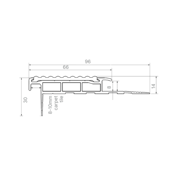 Aluminium Safety Stair Nosing with Poly Insert - Image 2