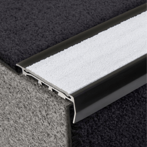 Aluminium Safety Stair Nosing with Carborundum Insert