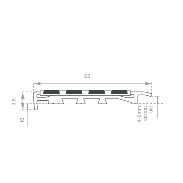 Aluminium Stair Nosing with Striped Carborundum Insert - Image 2