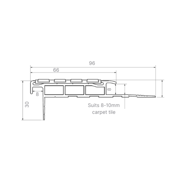 Aluminium Stair Nosing with Striped Carborundum Insert - Image 2