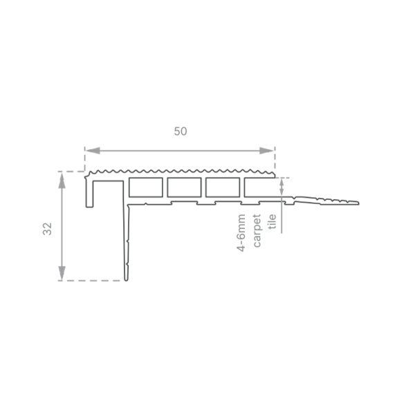 Solid Aluminium Safety Stair Nosing - Image 2