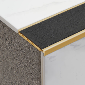 Solid Brass Stair Nosing with Carb Insert