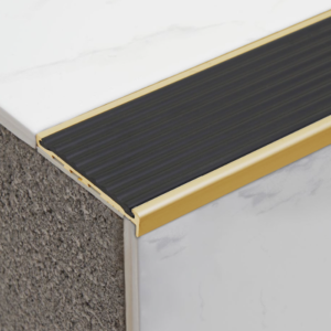 Solid Brass Stair Nosing with Poly Insert