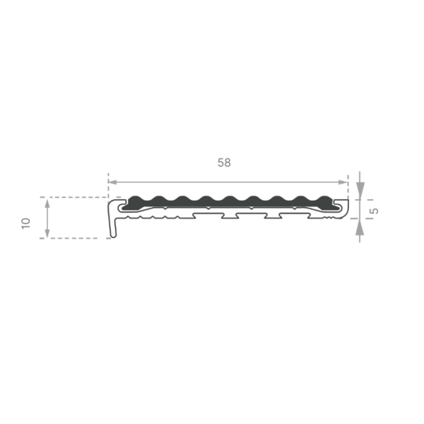 Solid Brass Stair Nosing with Poly Insert - Image 2