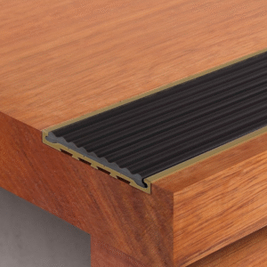 Brass Safety Stair Nosing with Poly Insert