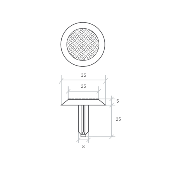 Polyurethane TacStud with Star-Shaft  (25mm shaft) - Image 2